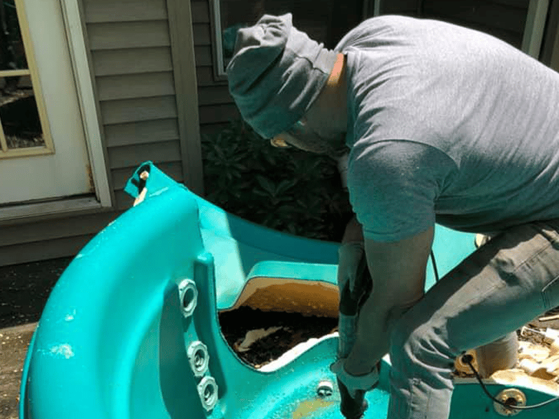 how to remove an old hot tub