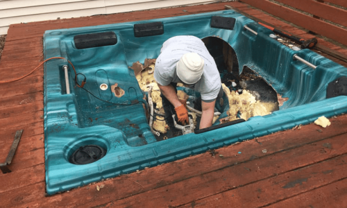Hot Tub Removed From in a Deck